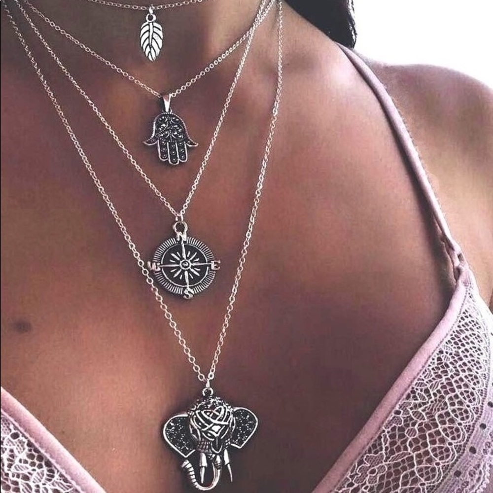 Boho multilayered necklace